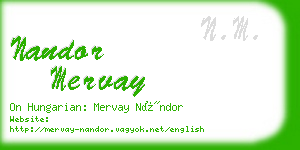 nandor mervay business card